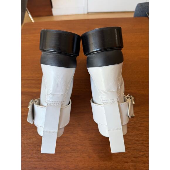 Chloé Roy Ankle Boots White Calfskin Leather Size 38 / US 7.5 - Picture 7 of 8